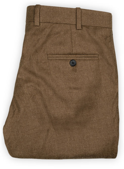 Mid Brown Flannel Wool Pants - Click Image to Close