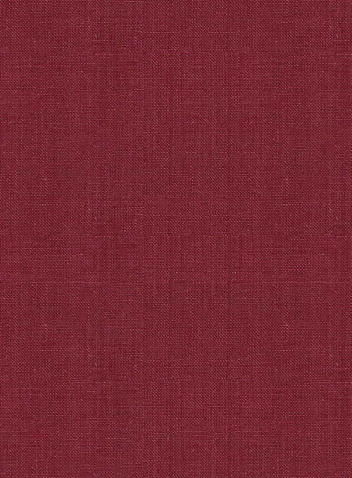 Moscow Maroon Pure Linen Pants - Click Image to Close