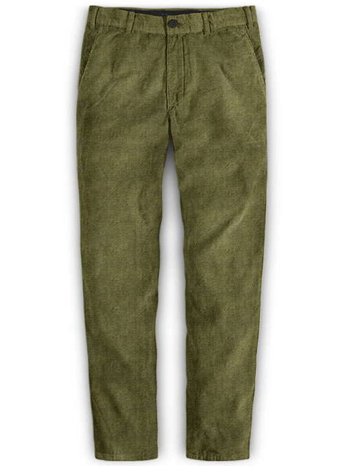 Moss Green 21 Wales Stretch Corduroy Trousers