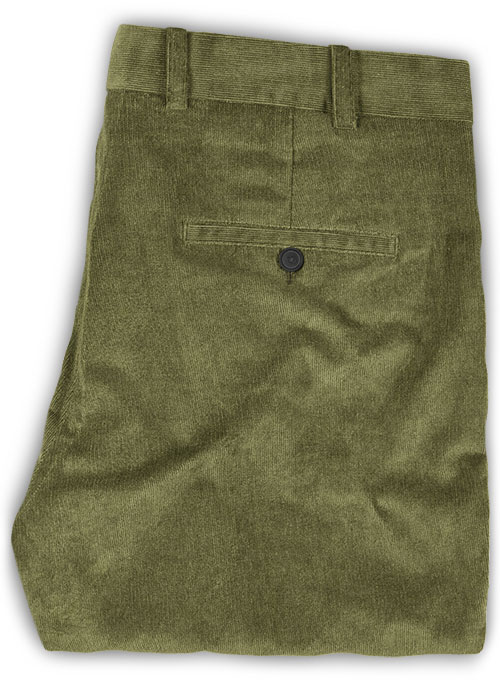 Moss Green 21 Wales Stretch Corduroy Trousers