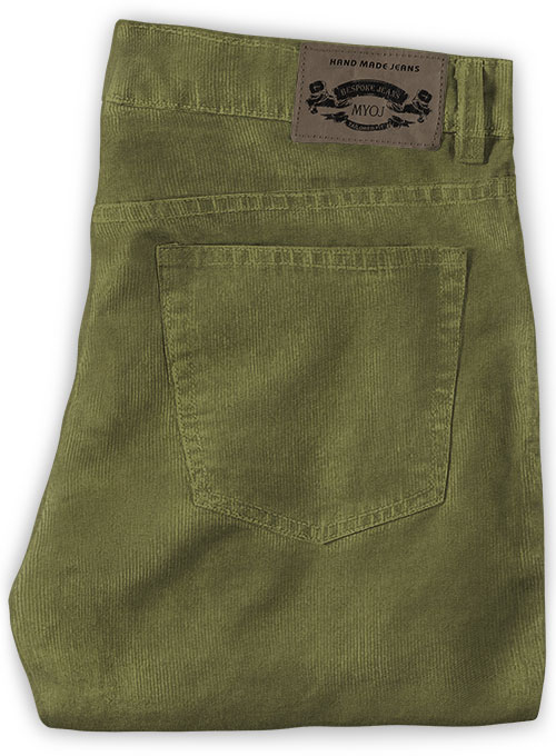 Moss Green Stretch Corduroy Jeans - 21 Wales