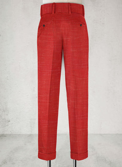 Mystic Red Double Gurkha Wool Trousers - Click Image to Close