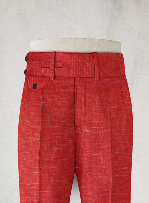 Mystic Red Double Gurkha Wool Trousers - Click Image to Close