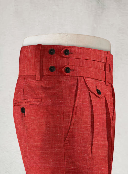 Mystic Red Double Gurkha Wool Trousers