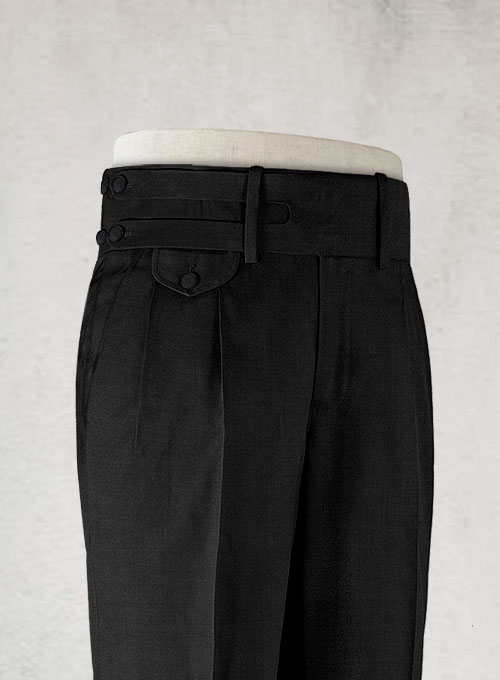 Napolean Black Double Gurkha Wool Trousers - Click Image to Close