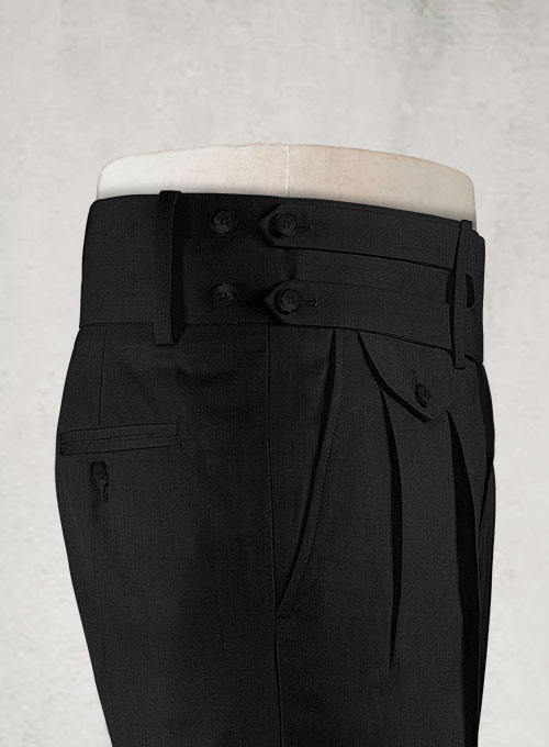 Napolean Black Double Gurkha Wool Trousers - Click Image to Close