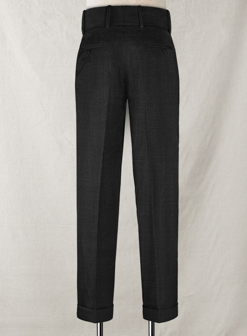 Napolean Dark Charcoal Double Gurkha Wool Trousers