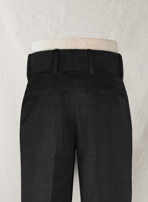 Napolean Dark Charcoal Double Gurkha Wool Trousers