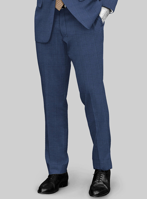 Napolean Pane Blue Wool Pants - Click Image to Close