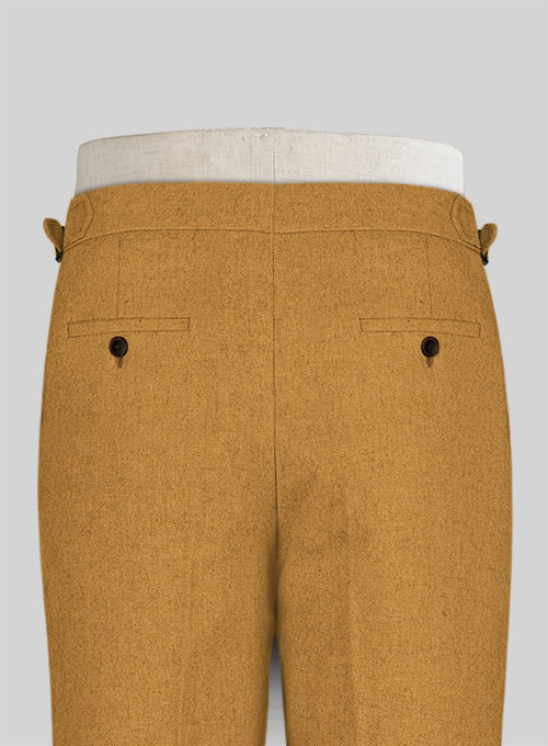 Naples Yellow Highland Tweed Trousers - Click Image to Close