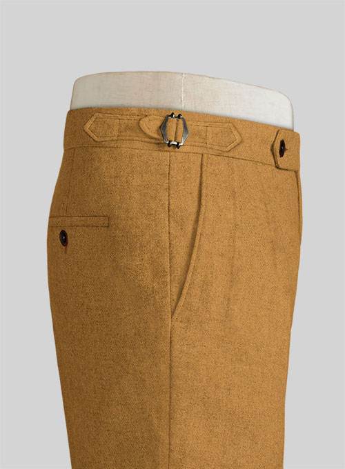 Naples Yellow Highland Tweed Trousers - Click Image to Close