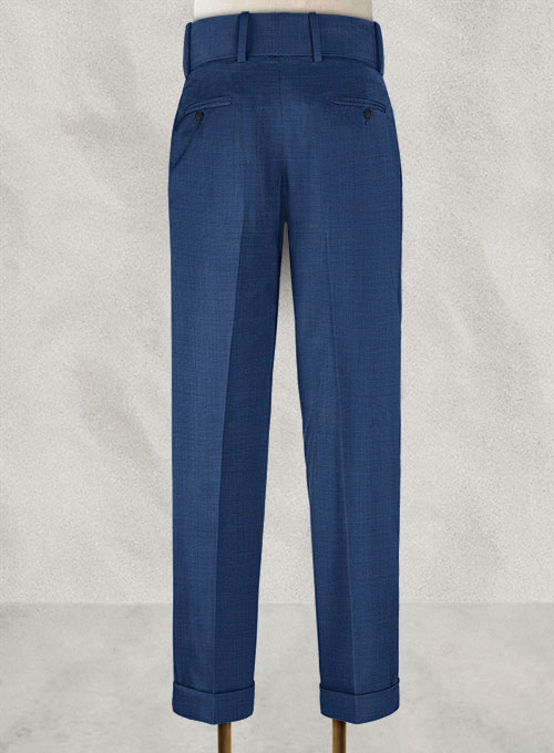 Napolean Nailhead Blue Double Gurkha Wool Trousers