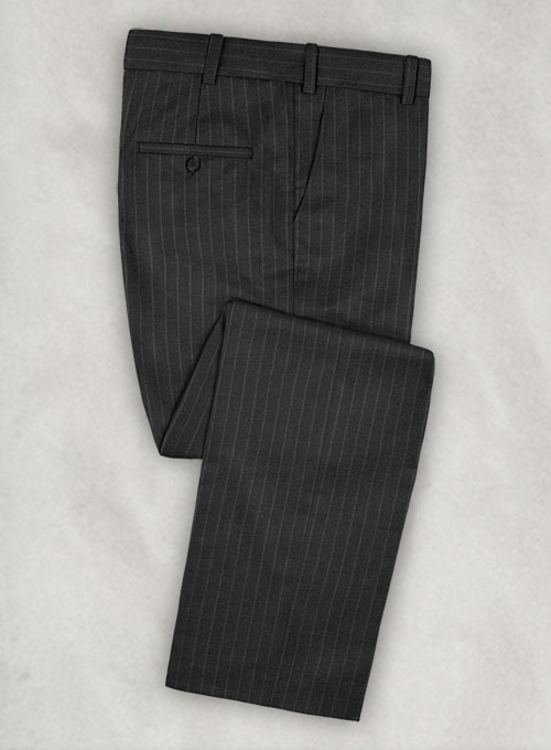 Black Terry Rayon Tuxedo Pants