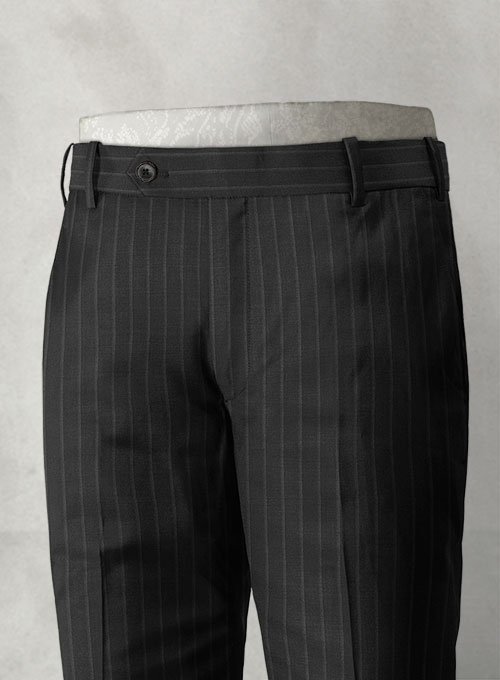 Napolean Windsor Black Stripe Wool Pants - Click Image to Close