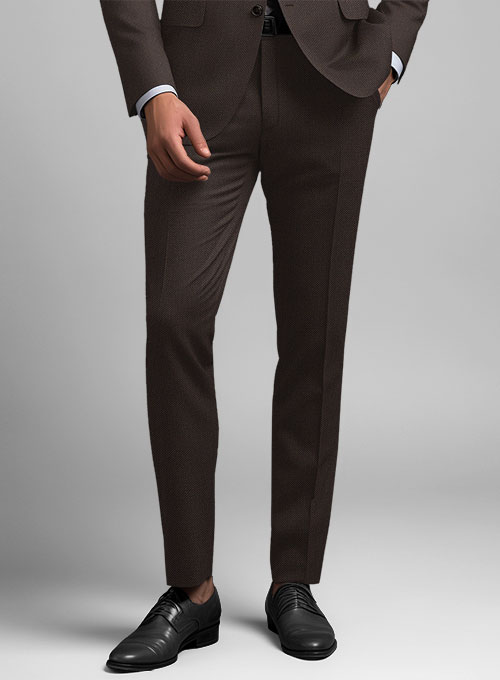 Napolean Brown Birdseye Wool Pants - Click Image to Close