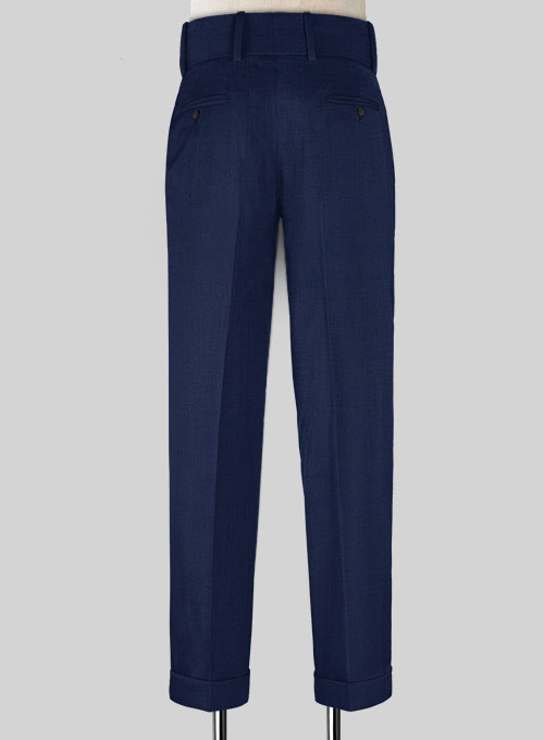 Napolean Bottle Blue Double Gurkha Wool Trousers - Click Image to Close