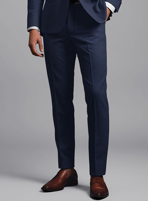 Napolean Ford Blue Birdseye Wool Pants - Click Image to Close