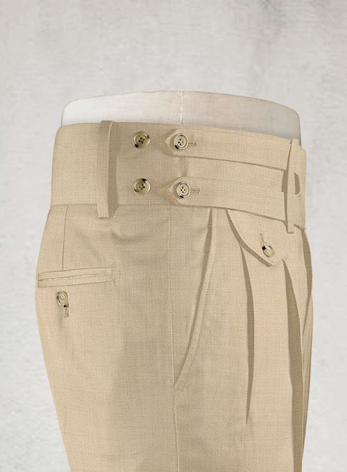 Napolean Khaki Double Gurkha Wool Trousers - Click Image to Close