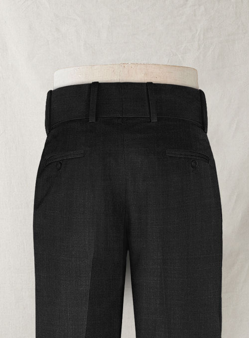 Napolean Stone Black Double Gurkha Wool Trousers - Click Image to Close