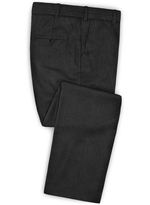 Napolean Mini Stripe Charcoal Wool Pants