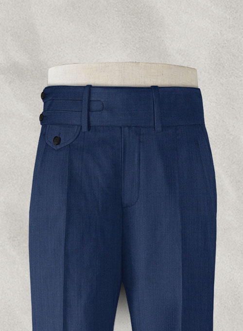 Napolean Persian Blue Double Gurkha Wool Trousers - Click Image to Close