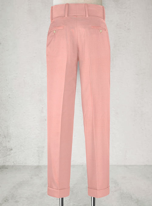 Napolean Runway Pink Double Gurkha Wool Trousers : Made To Measure