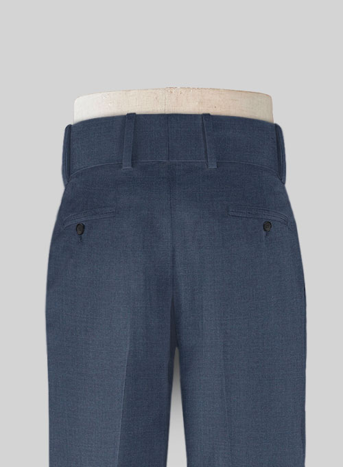 Napolean Slate Blue Double Gurkha Wool Trousers - Click Image to Close