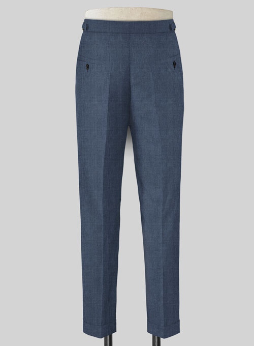 Napolean Stretch Imperial Blue Highland Wool Trousers