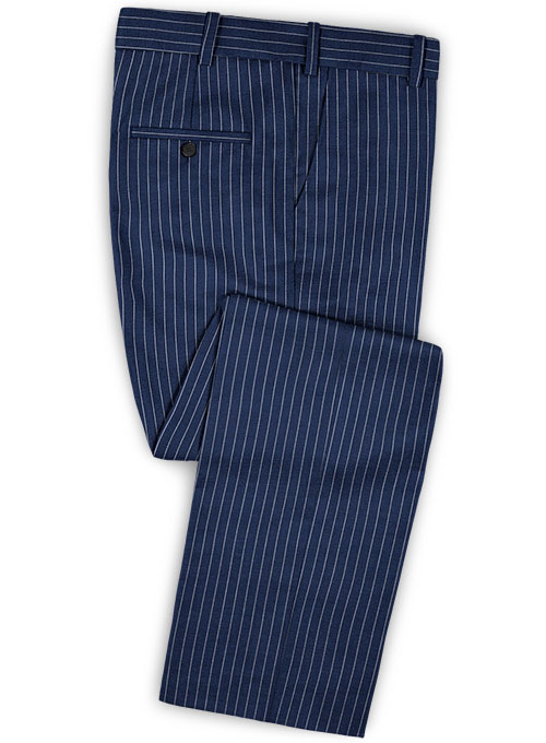 Napolean Stripo Navy Blue Wool Pants