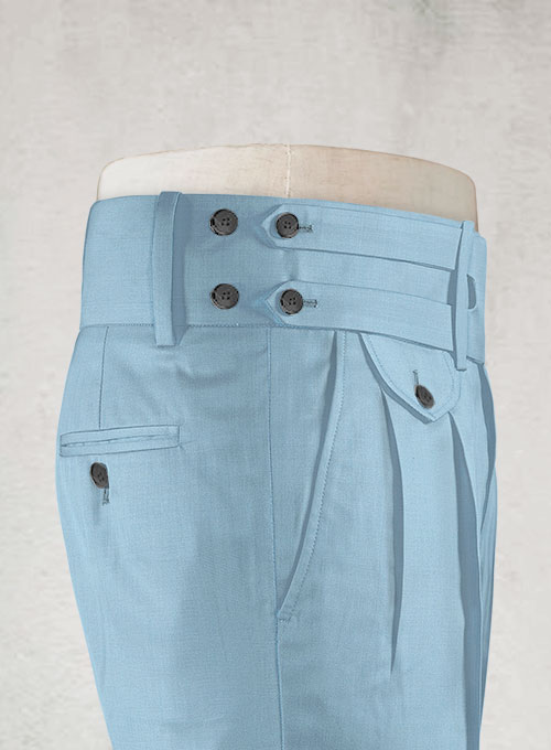 Napolean Taj Blue Double Gurkha Wool Trousers - Click Image to Close