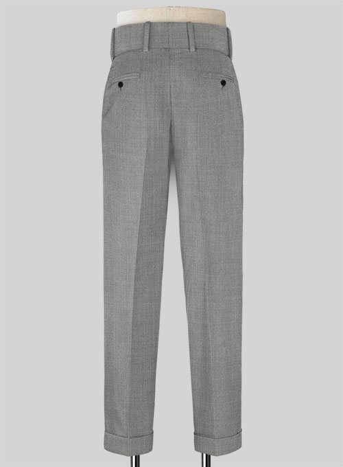 Napolean Worsted Light Gray Double Gurkha Wool Trousers - Click Image to Close