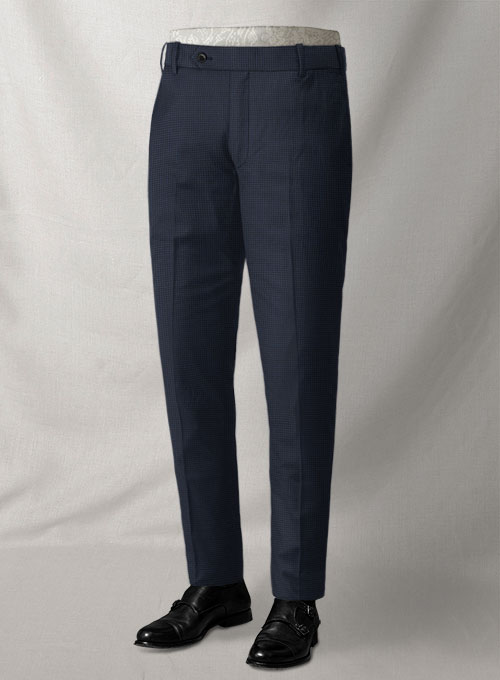 Napolean Mini Houndstooth Blue Wool Pants - Click Image to Close