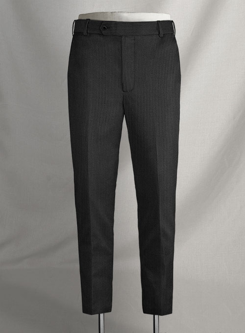Napolean Mini Stripe Black Wool Pants