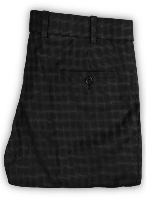 Napolean Mono Black Checks Wool Pants