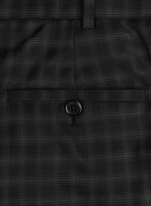 Napolean Mono Black Checks Wool Pants