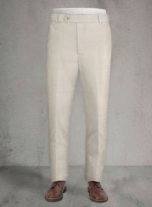 Napolean Muted Beige Wool Pants - Click Image to Close