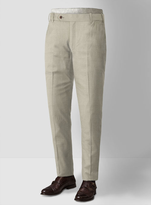 Napolean Muted Khaki Wool Pants - Click Image to Close