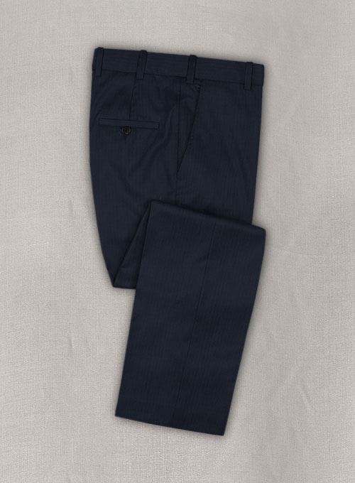 Napolean Navy Herringbone Wool Pants - Click Image to Close