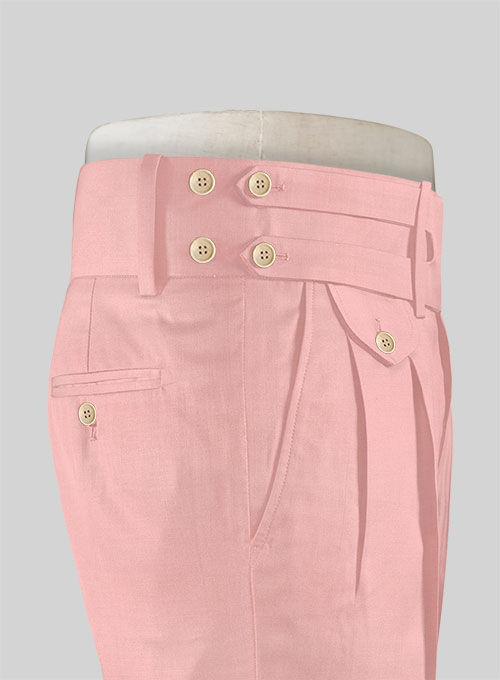 Napolean Runway Pink Double Gurkha Wool Trousers - Click Image to Close