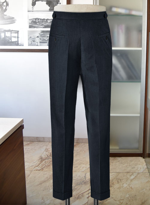Napolean Stretch Sailor Blue Highland Wool Trousers - Click Image to Close