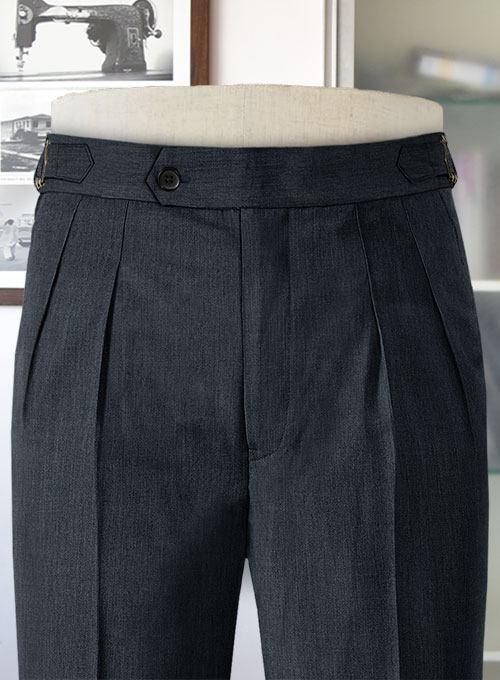 Napolean Stretch Sailor Blue Highland Wool Trousers : Made To