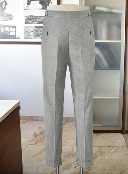 Napolean Stretch Gray Highland Wool Trousers - Click Image to Close