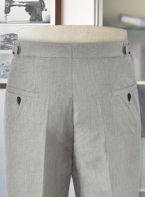 Napolean Stretch Gray Highland Wool Trousers - Click Image to Close