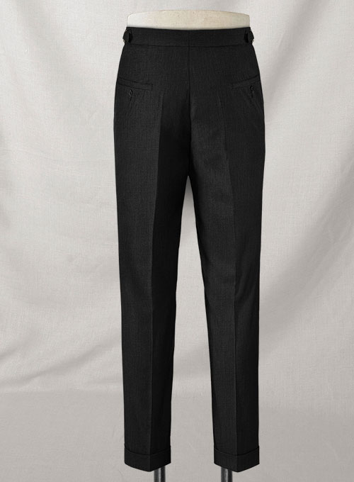 Napolean Stretch Black Highland Wool Trousers - Click Image to Close