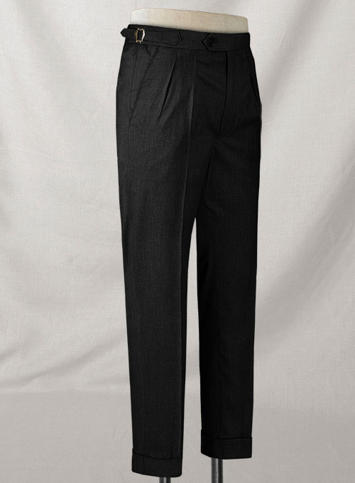 Napolean Stretch Black Highland Wool Trousers - Click Image to Close