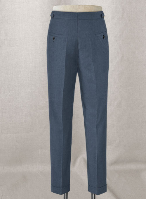 Napolean Stretch Space Blue Highland Wool Trousers - Click Image to Close