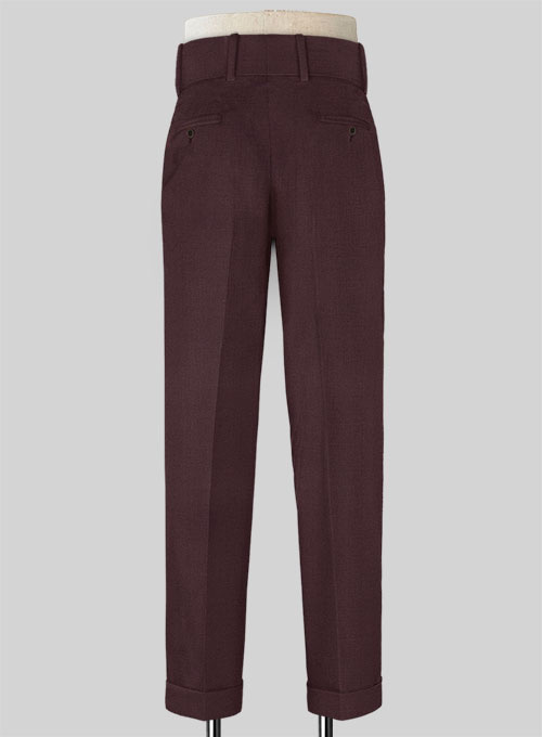 Napolean Wine Double Gurkha Wool Trousers