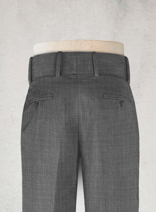 Napolean Sharkskin Gray Double Gurkha Wool Trousers - Click Image to Close