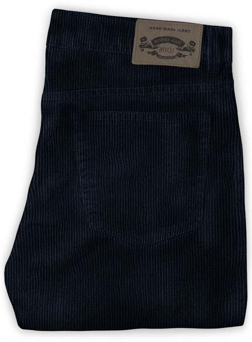 Navy Blue Corduroy Jeans - 8 Wales - Click Image to Close