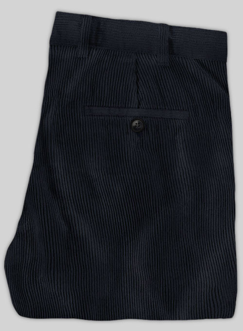 Navy Blue Corduroy Trousers - 8 Wales - Click Image to Close